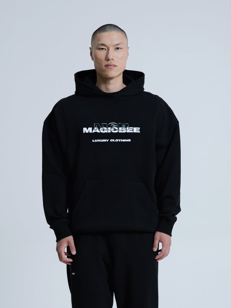 MagicBee 3D Embroidered Logo Hoodie - Black