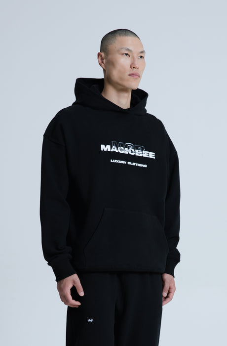 MagicBee 3D Embroidered Logo Hoodie - Black