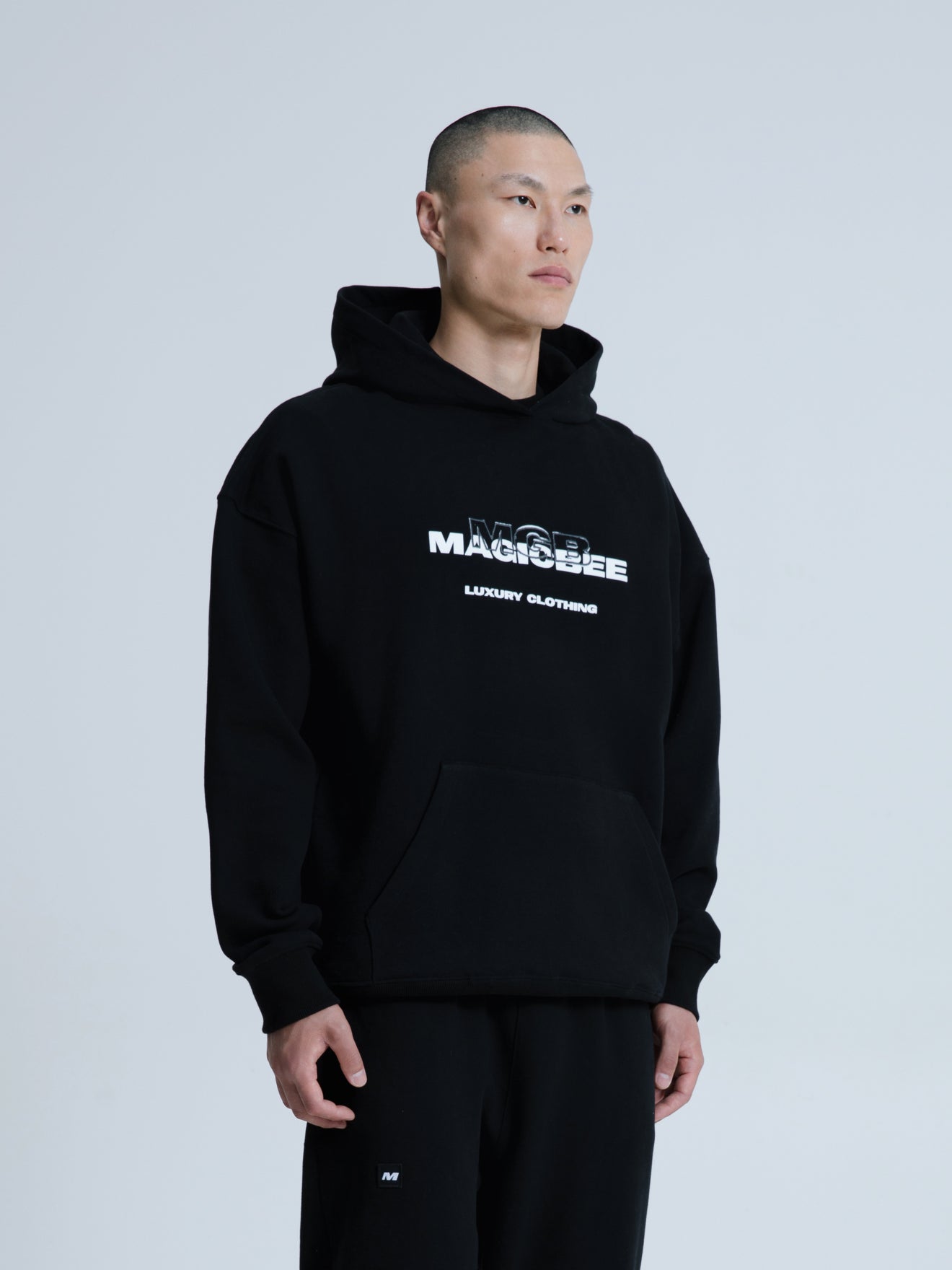 MagicBee 3D Embroidered Logo Hoodie - Black