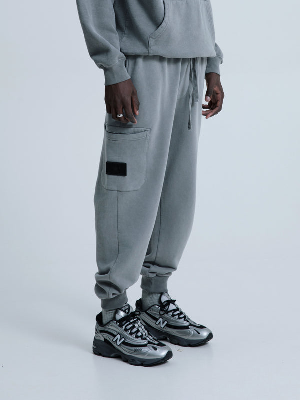MagicBee Stone Washed Cargo Pants- Grey