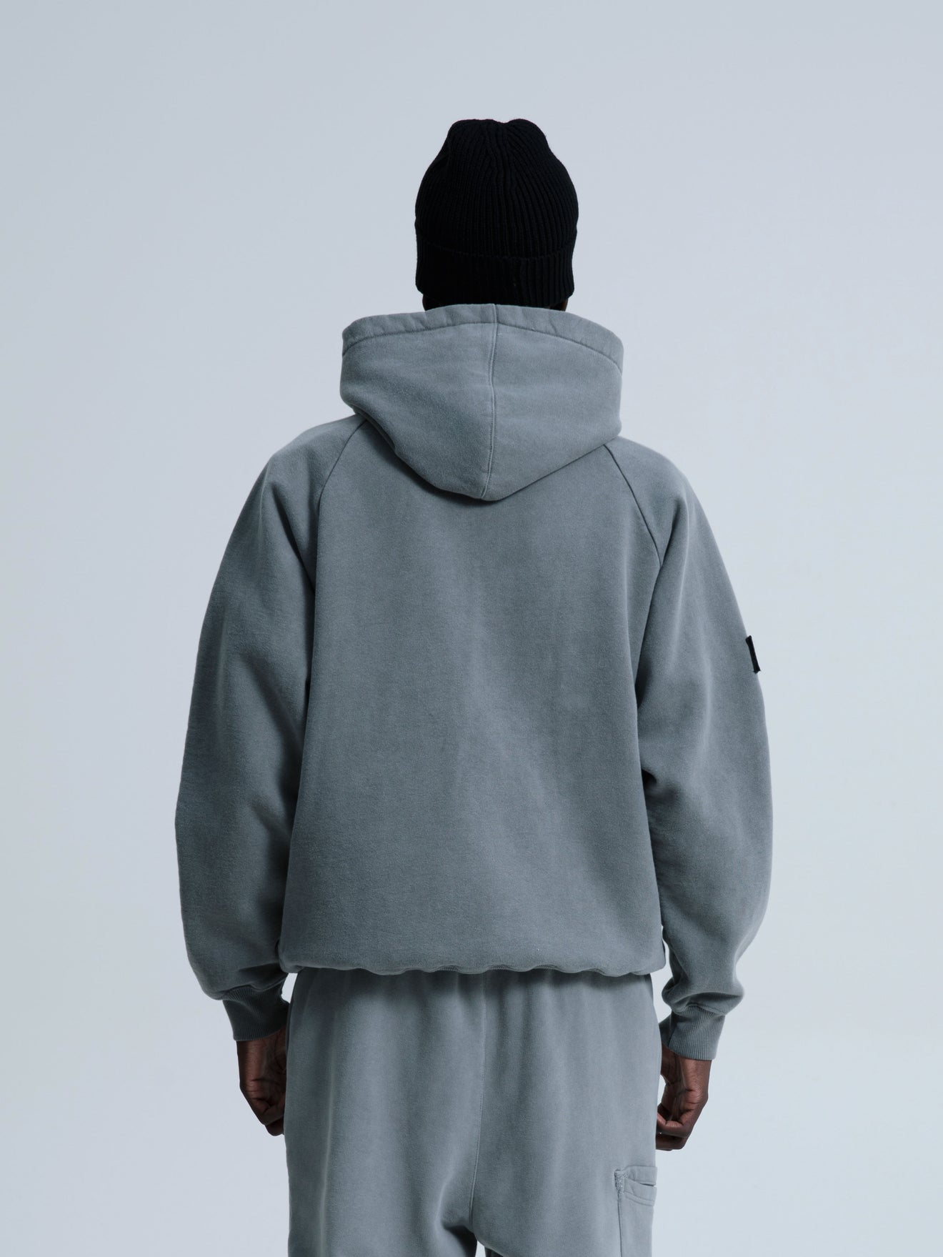 MagicBee Stone Washed Raglan Hoodie- Grey