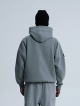 MagicBee Stone Washed Raglan Hoodie- Grey