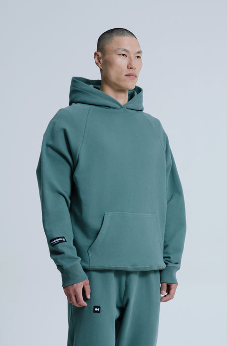 MagicBee Back Aesthetic Logo Raglan Hoodie - Green