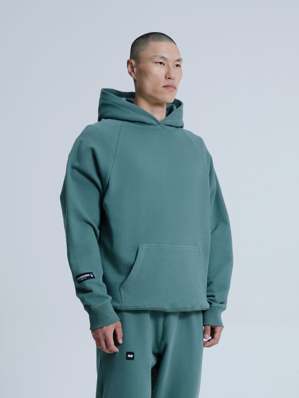 MagicBee Back Aesthetic Logo Raglan Hoodie - Green