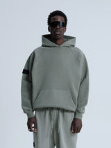 MagicBee Stone Washed Raglan Hoodie- Khaki