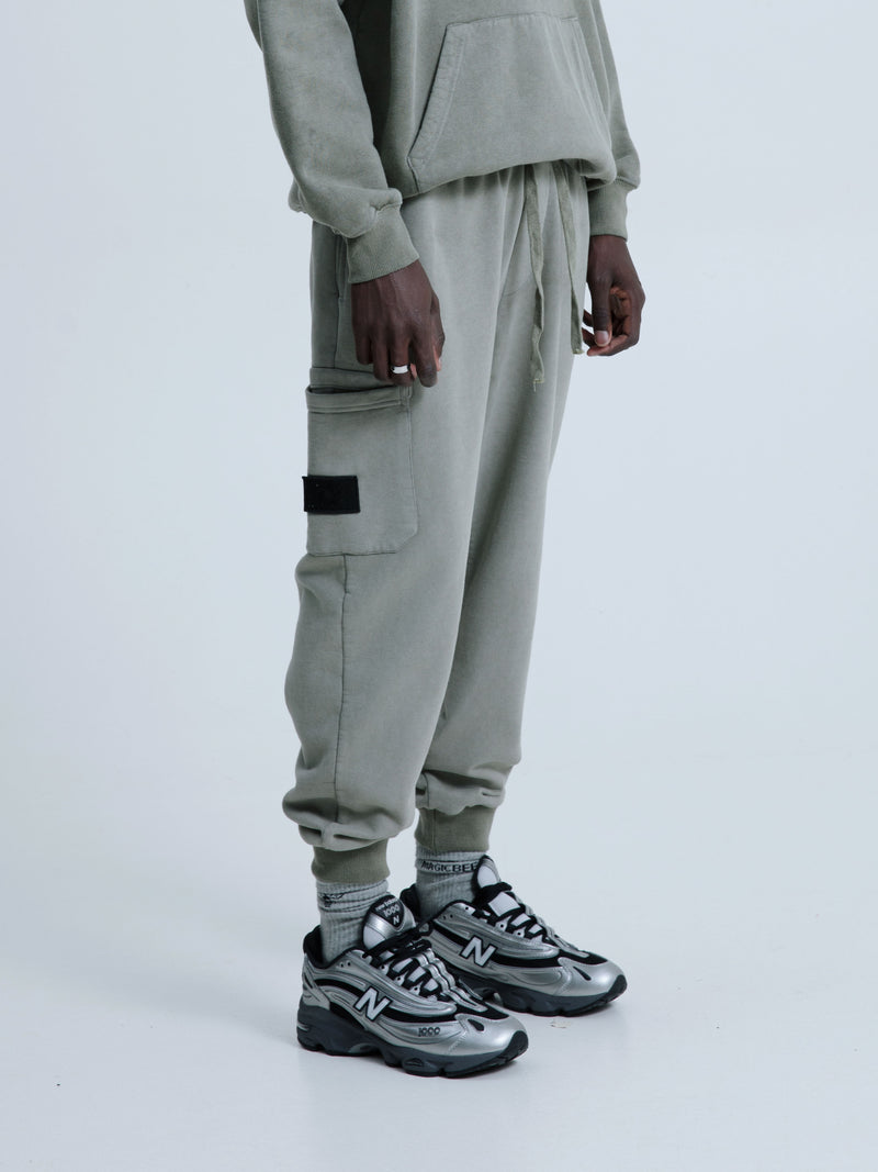 MagicBee Stone Washed Cargo Pants- Khaki