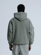 MagicBee Stone Washed Raglan Hoodie- Khaki