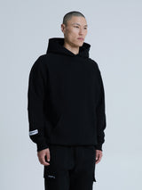 MagicBee Back Aesthetic Logo Raglan Hoodie - Black