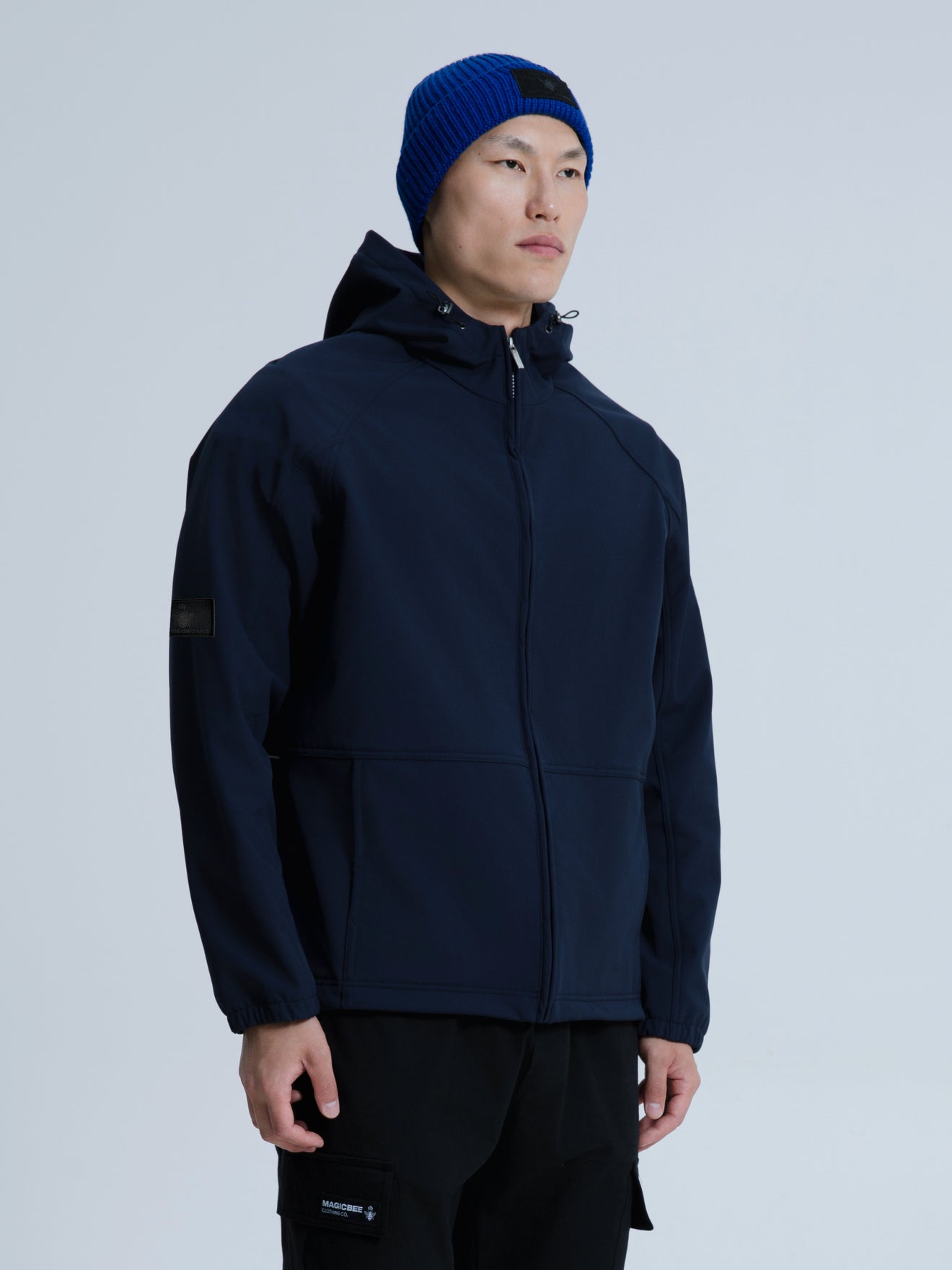 MagicBee Reflective Logo Waterproof Fleece Jacket - Navy Blue