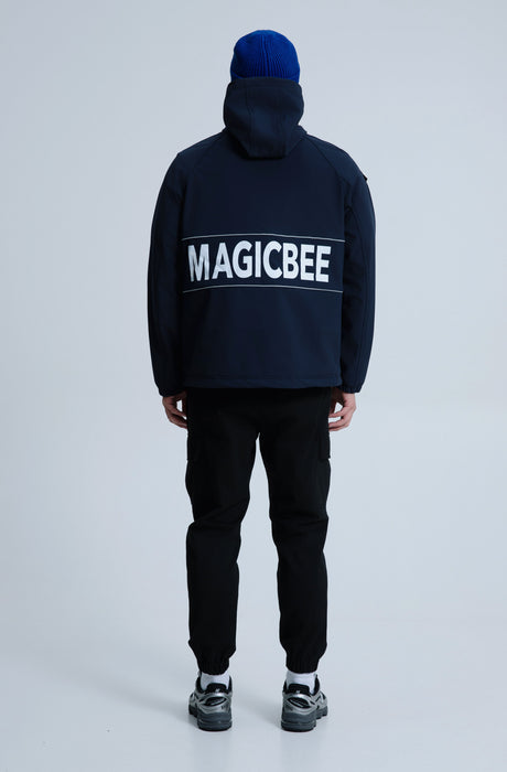 MagicBee Reflective Logo Waterproof Fleece Jacket - Navy Blue