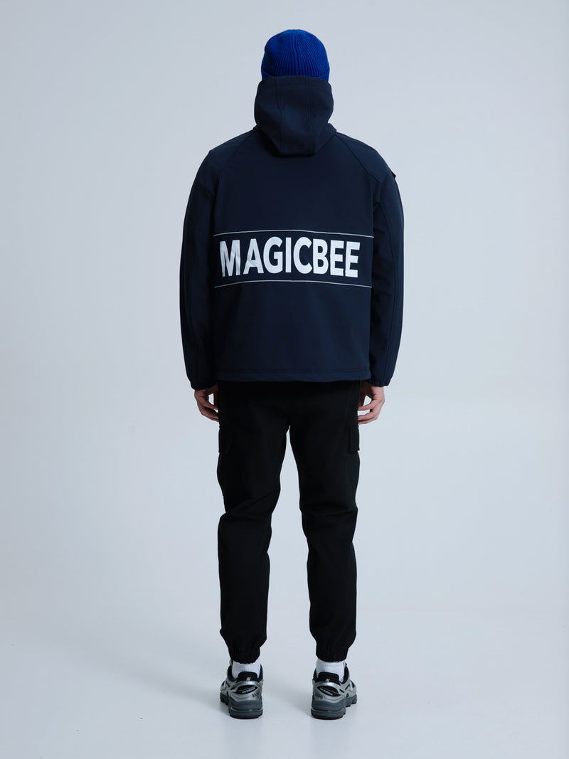MagicBee Reflective Logo Waterproof Fleece Jacket - Navy Blue