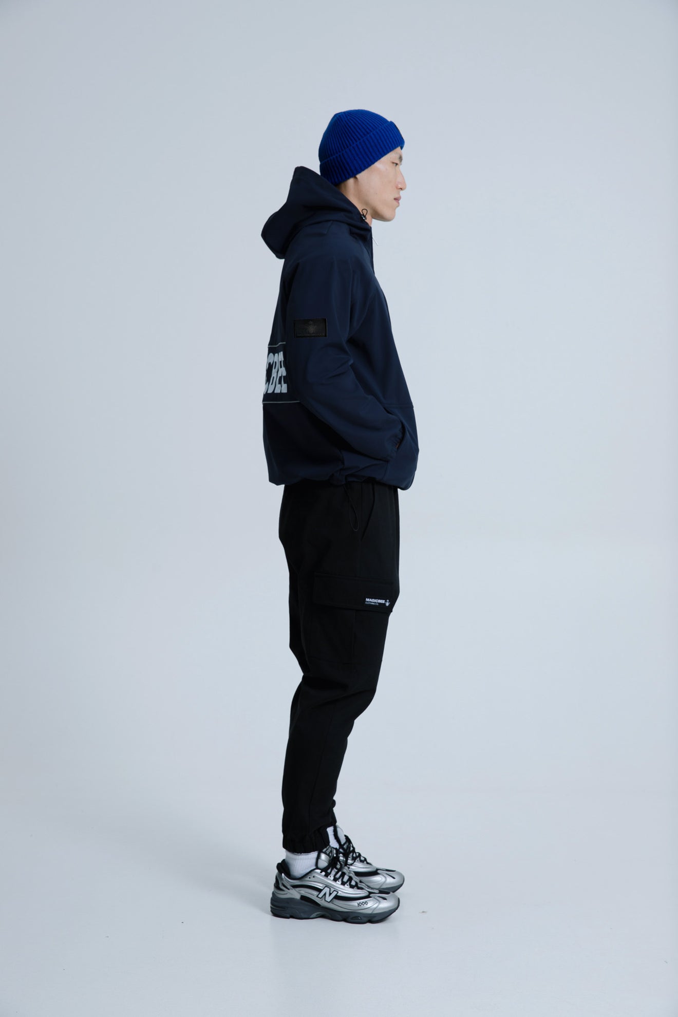 MagicBee Reflective Logo Waterproof Fleece Jacket - Navy Blue