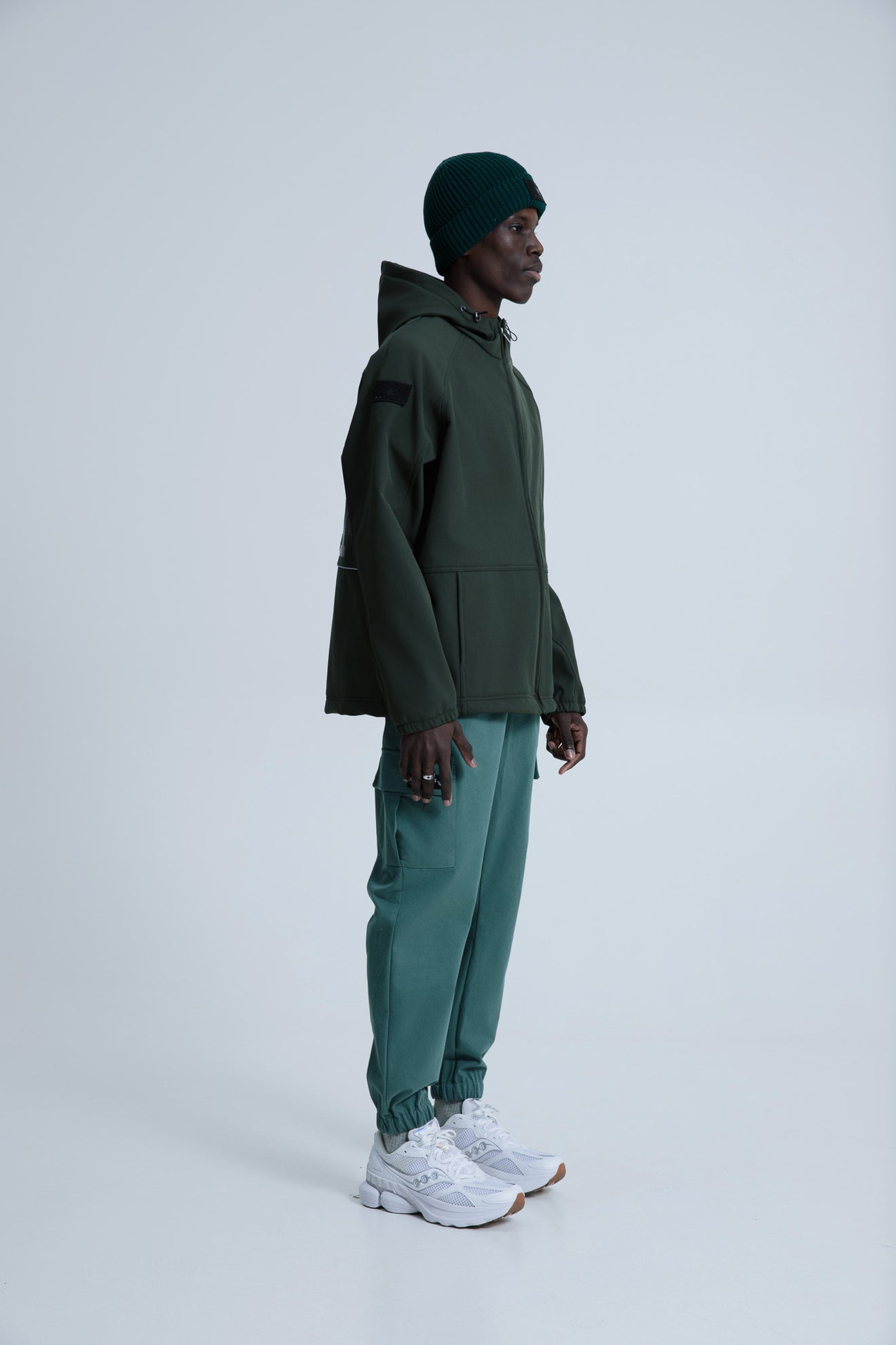 MagicBee Reflective Logo Waterproof Fleece Jacket - Khaki