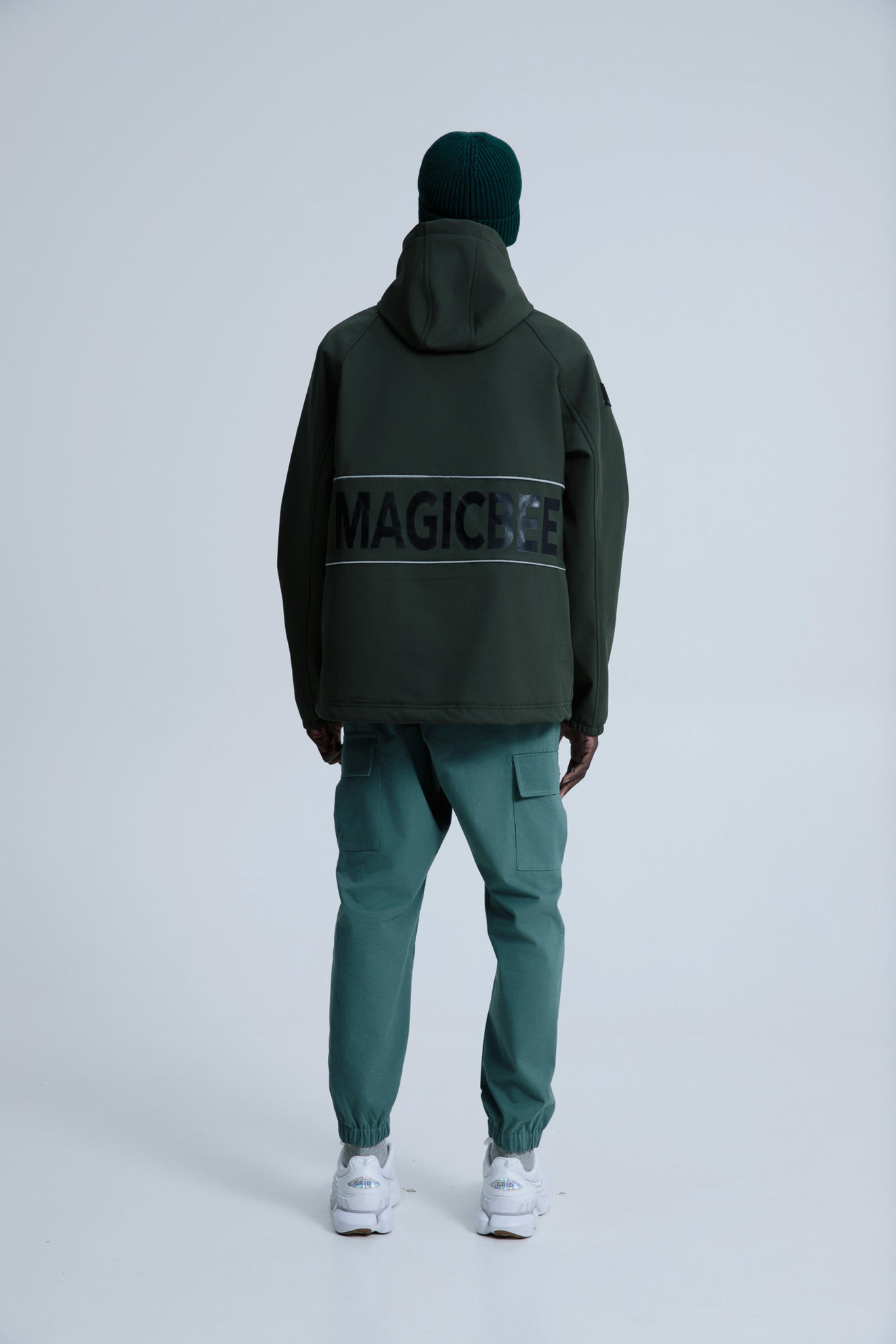 MagicBee Reflective Logo Waterproof Fleece Jacket - Khaki