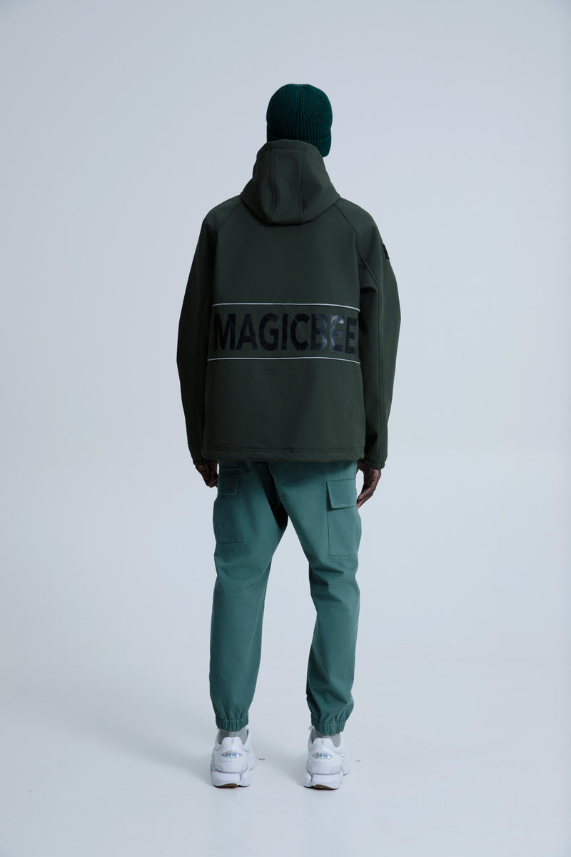 MagicBee Reflective Logo Waterproof Fleece Jacket - Khaki