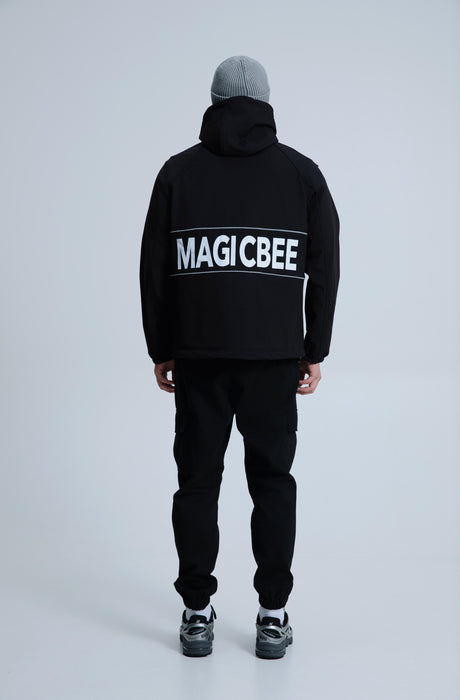 MagicBee Reflective Logo Waterproof Fleece Jacket - Black