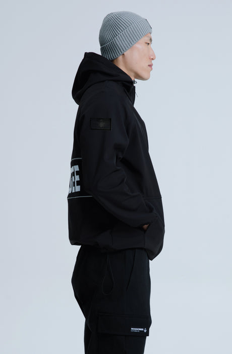 MagicBee Reflective Logo Waterproof Fleece Jacket - Black