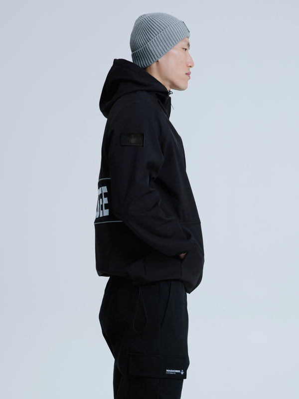 MagicBee Reflective Logo Waterproof Fleece Jacket - Black