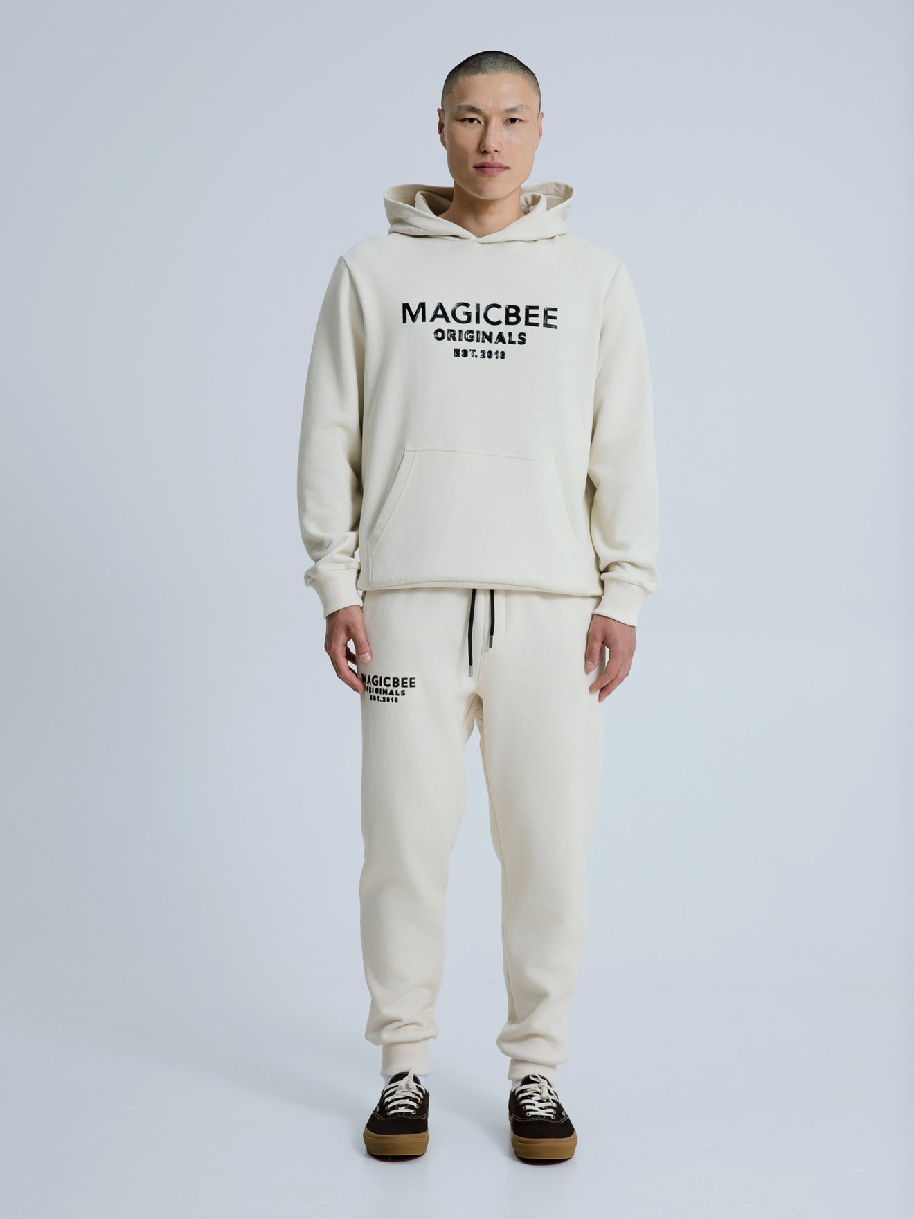 MagicBee Originals 3D Logo Hoodie - Beige