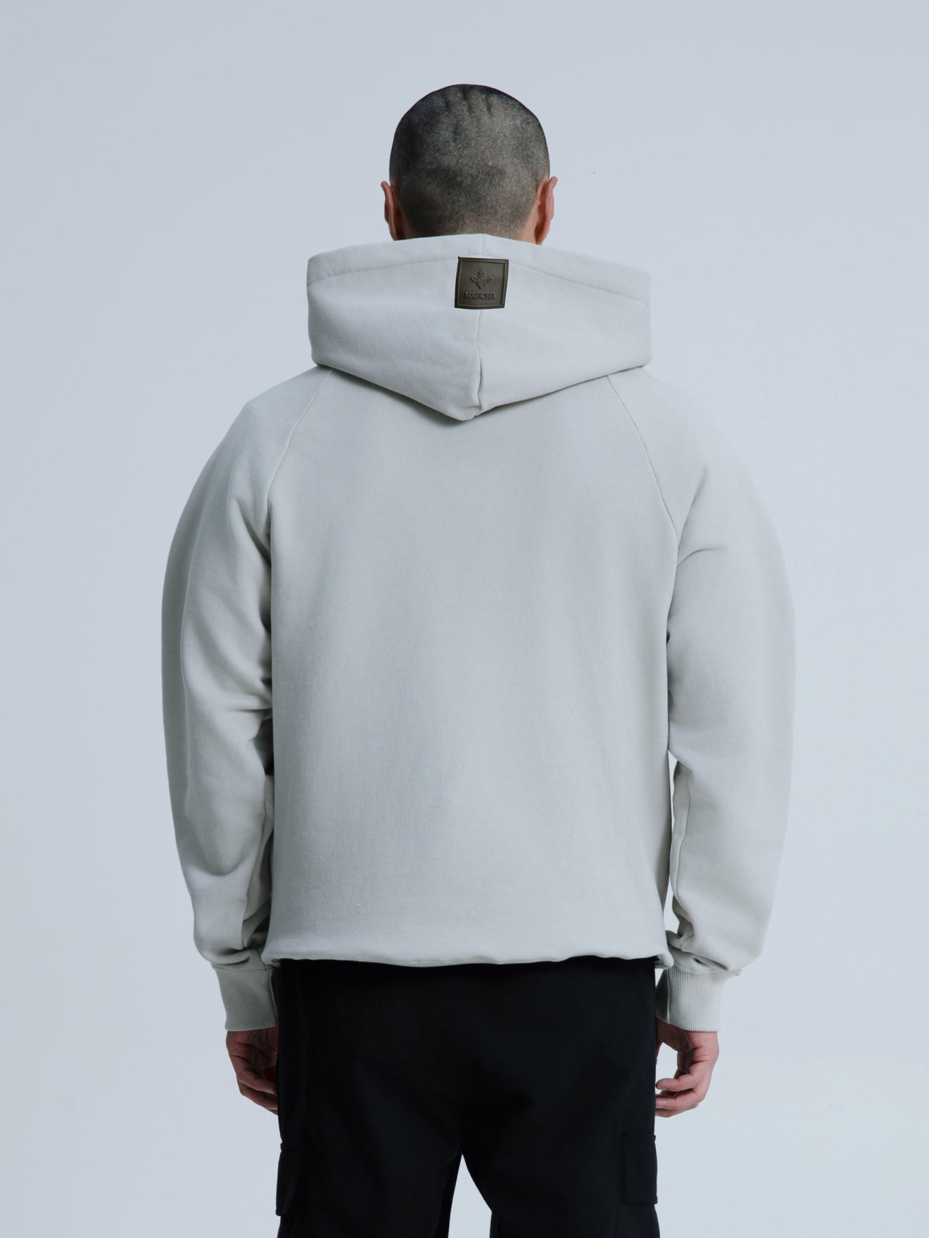 MagicBee Glow-in-the-dark logo Raglan Hoodie - ICE GREY