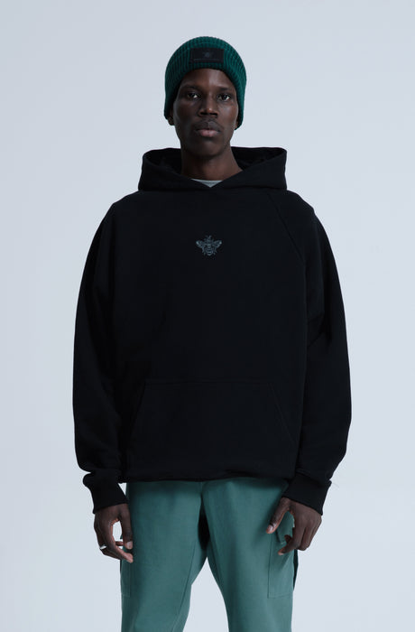 MagicBee Glow-in-the-dark logo Raglan Hoodie - Black