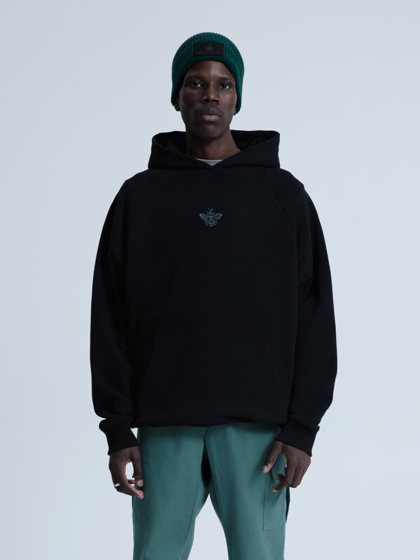 MagicBee Glow-in-the-dark logo Raglan Hoodie - Black