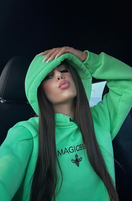 MagicBee Embroidered Logo Hoodie - Neon Green