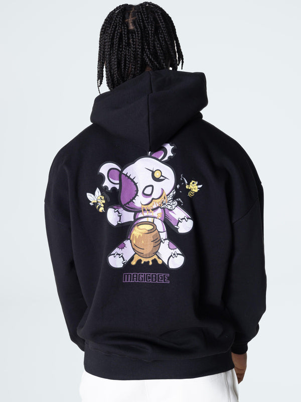 MagicBee Teddy Bear Logo Hoodie - Black - magicbee-clothing
