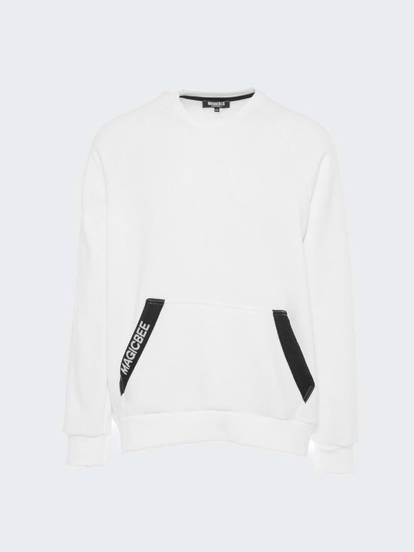 MagicBee Pocket Tape Sweatshirt - White