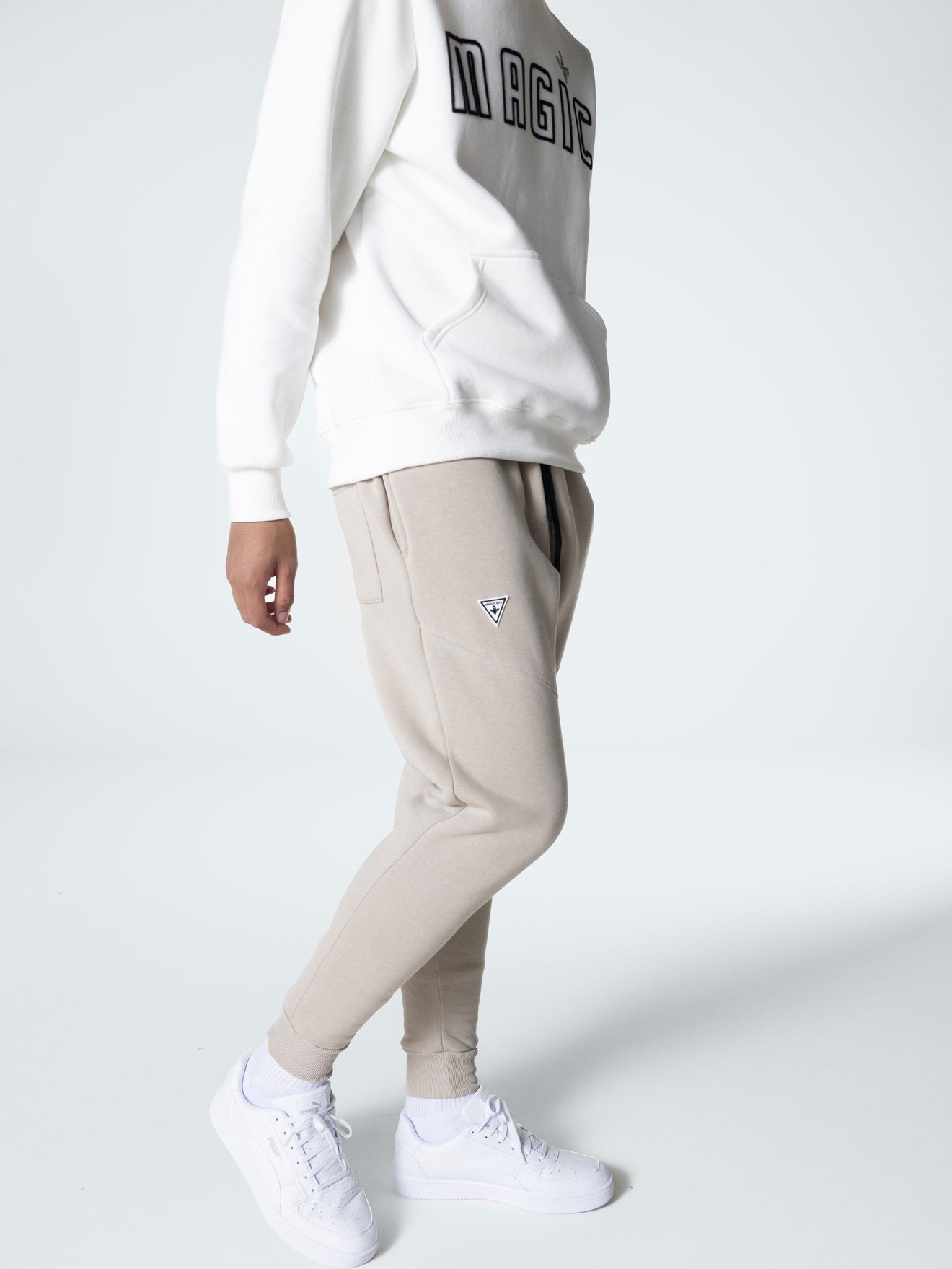 MagicBee Triangle Logo Pants - Beige - magicbee-clothing