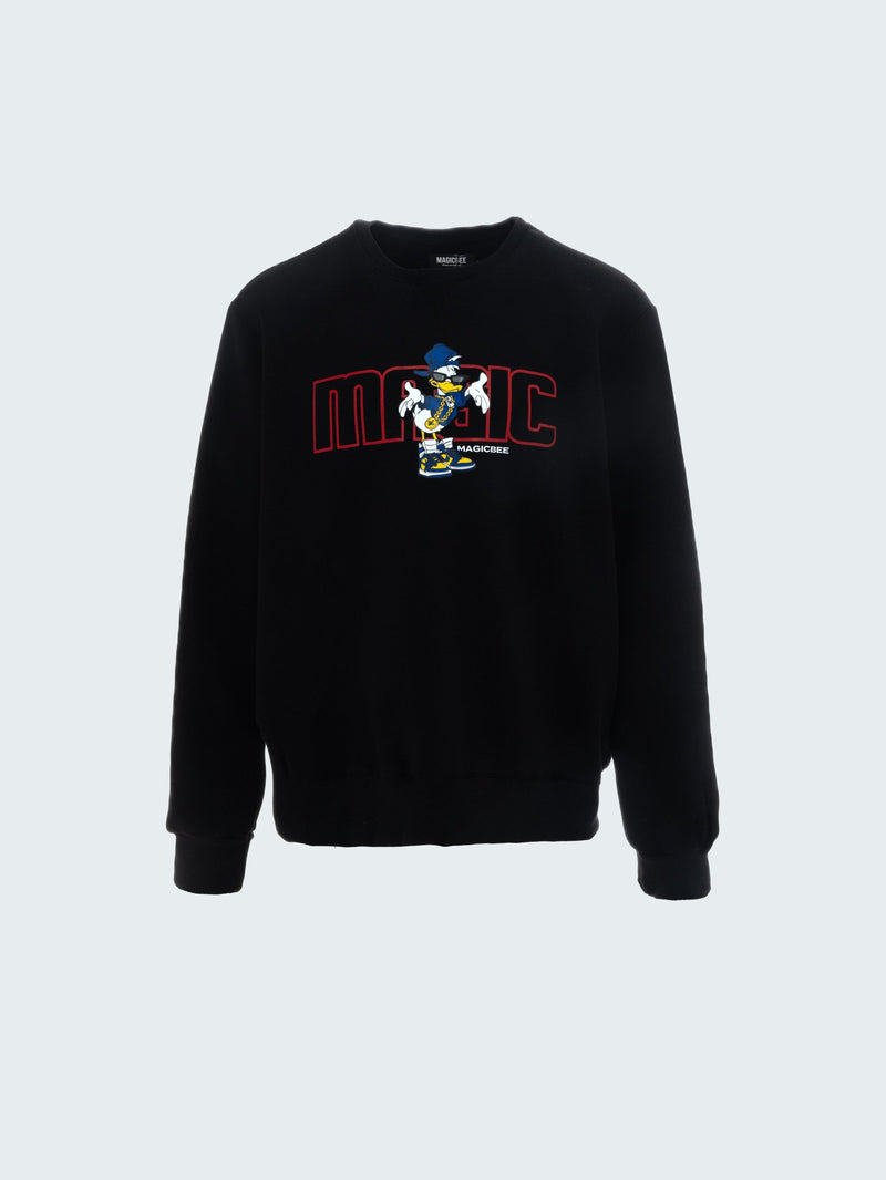 MagicBee Duck Long Sweatshirt - Black - magicbee-clothing