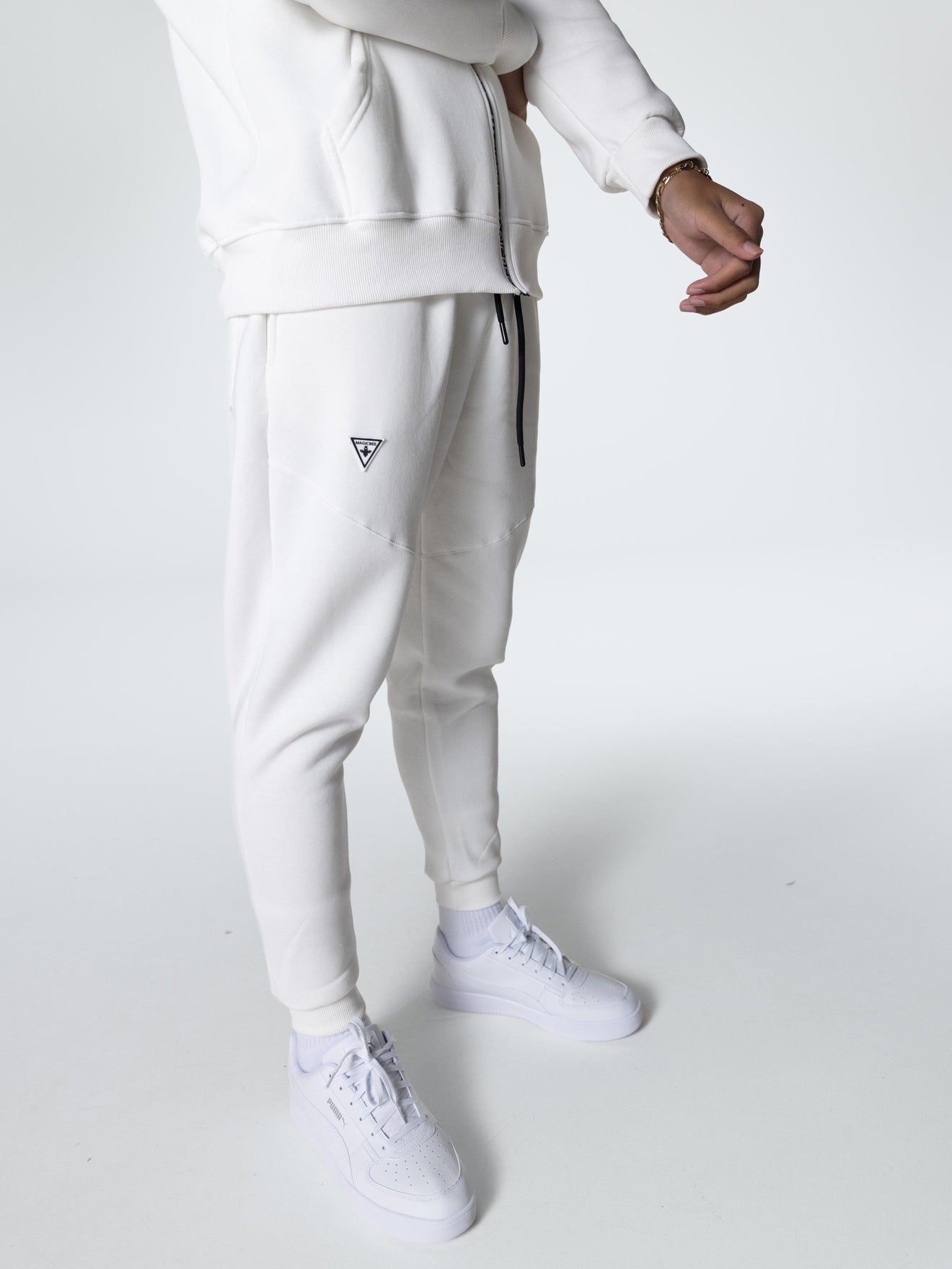 MagicBee Triangle Logo Pants - White - magicbee-clothing