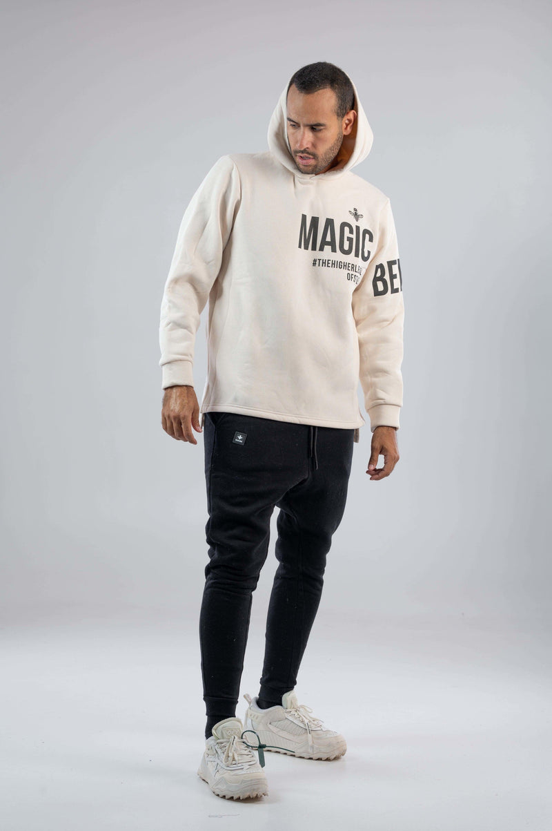 MagicBee Sleeves Logo Hoodie - Light Sand - magicbee-clothing