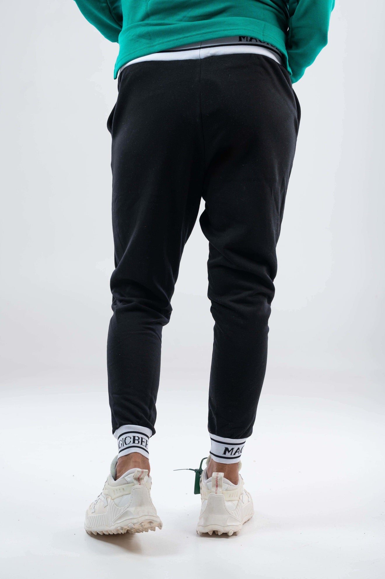 MagicBee White Rib Pants - Black - magicbee-clothing