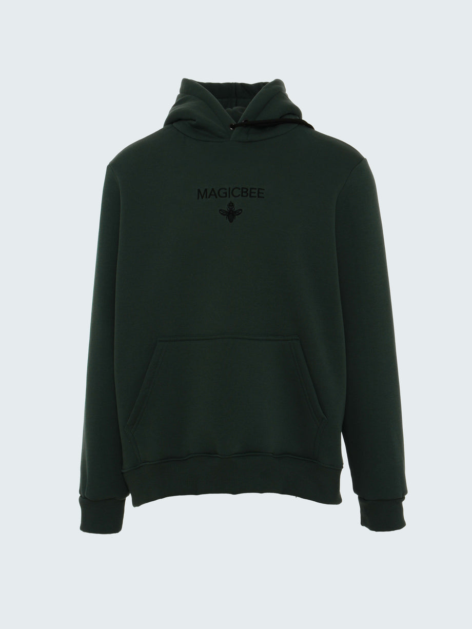 MagicBee Embroidered Logo Hoodie - Dark Green