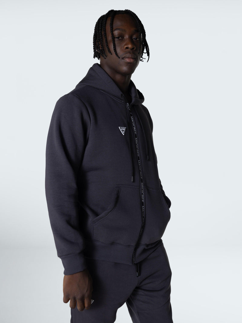 MagicBee Waterproof Printed Zipper Jacket - Dark Grey - magicbee-clothing