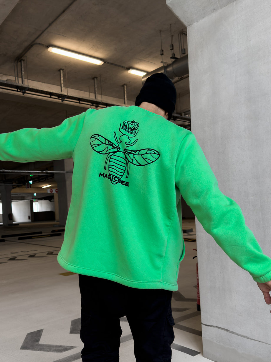 MagicBee Back Velvet Logo Jacket - Neon Green