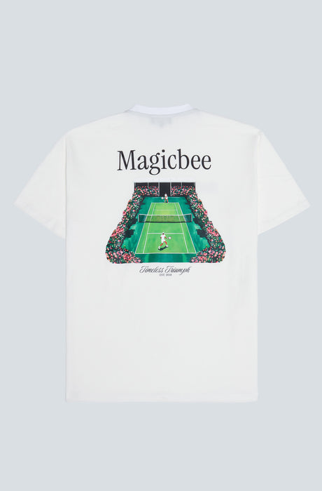 MagicBee Tennis Court Logo Tee - Off White