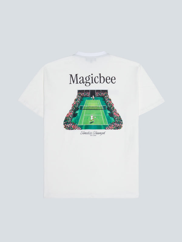 MagicBee Tennis Court Logo Tee - Off White