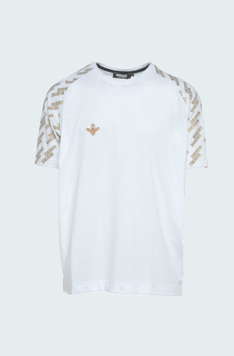 MagicBee Raglan Gold Detail Tee - White