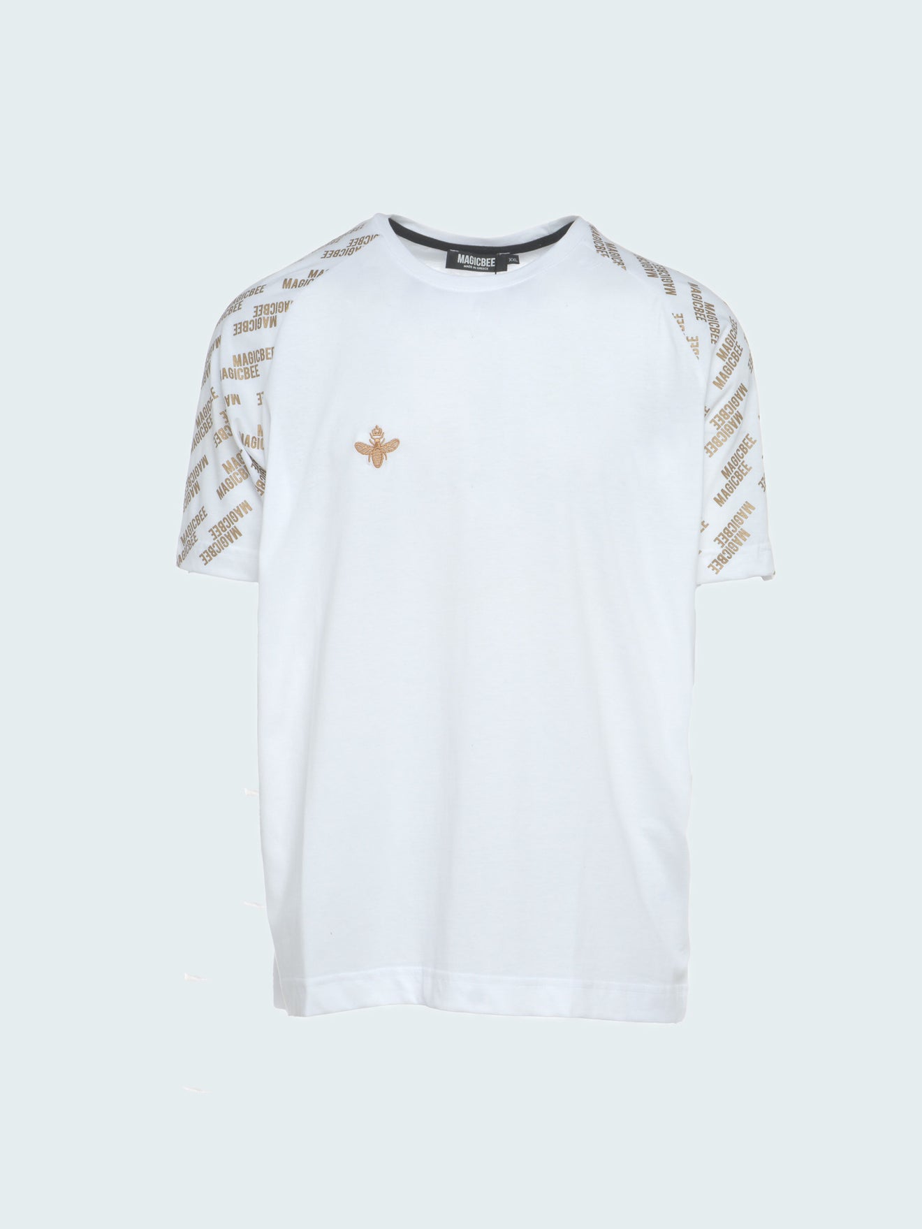 MagicBee Raglan Gold Detail Tee - White