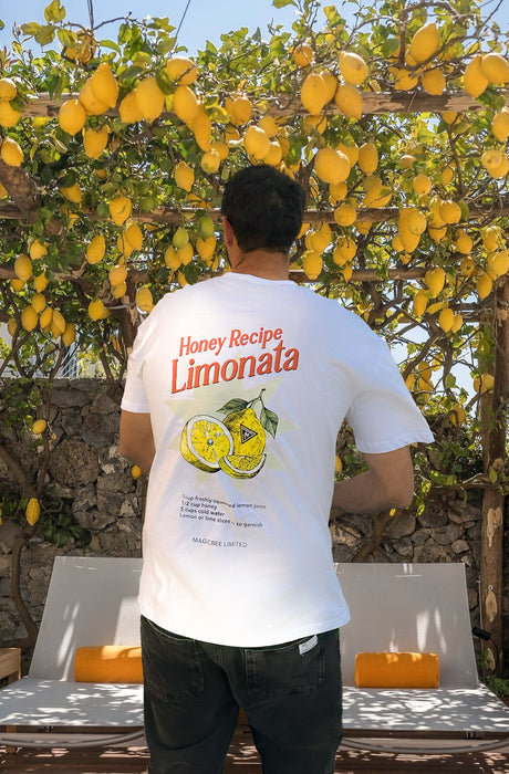 MagicBee Unisex Oversized Limonata Tee - White (Limited Edition)