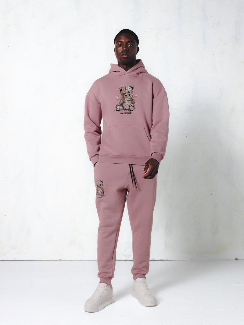 MagicBee Teddy Bear Hoodie - Dusty Rose