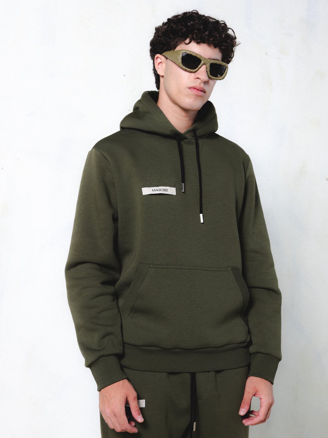 MagicBee Grosgrain Logo Hoodie - Khaki