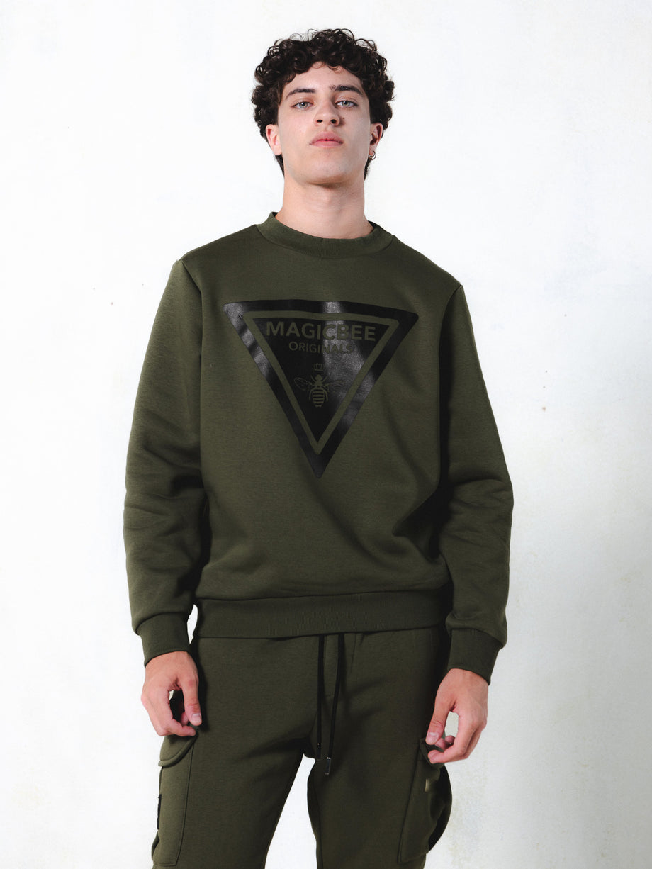 MagicBee Vertical Logo Sweatshirt - Khaki