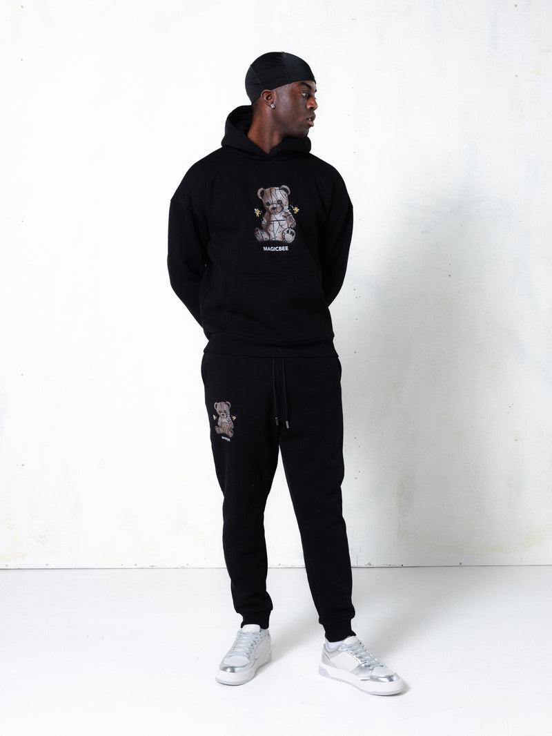 MagicBee Teddy Bear Hoodie - Black