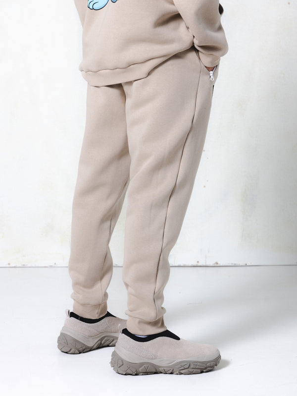 MagicBee Zip Logo Pants - Beige