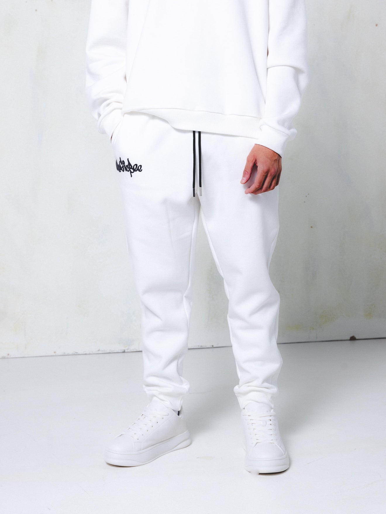 MagicBee Multi Layered Logo Print Pants - Off White