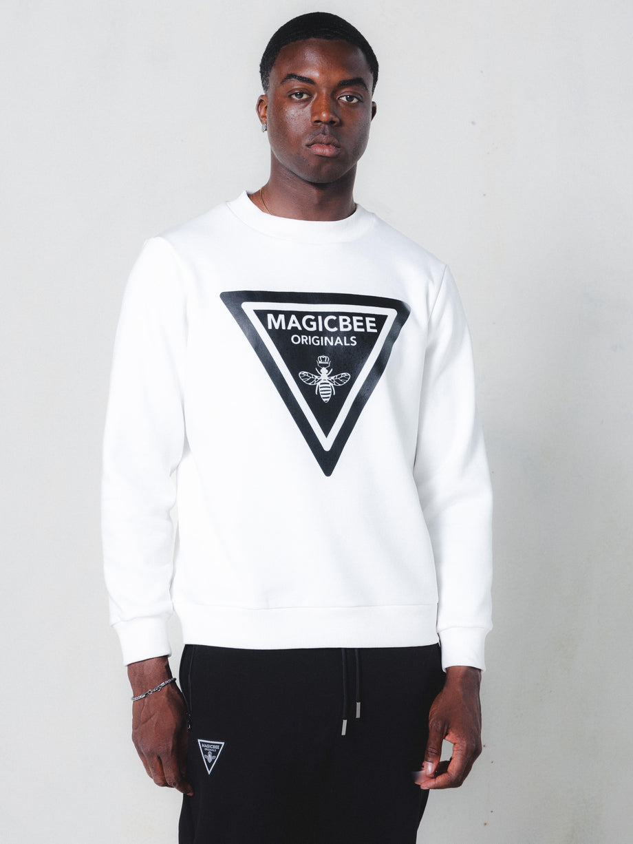 MagicBee Vertical Logo Sweatshirt - Off White