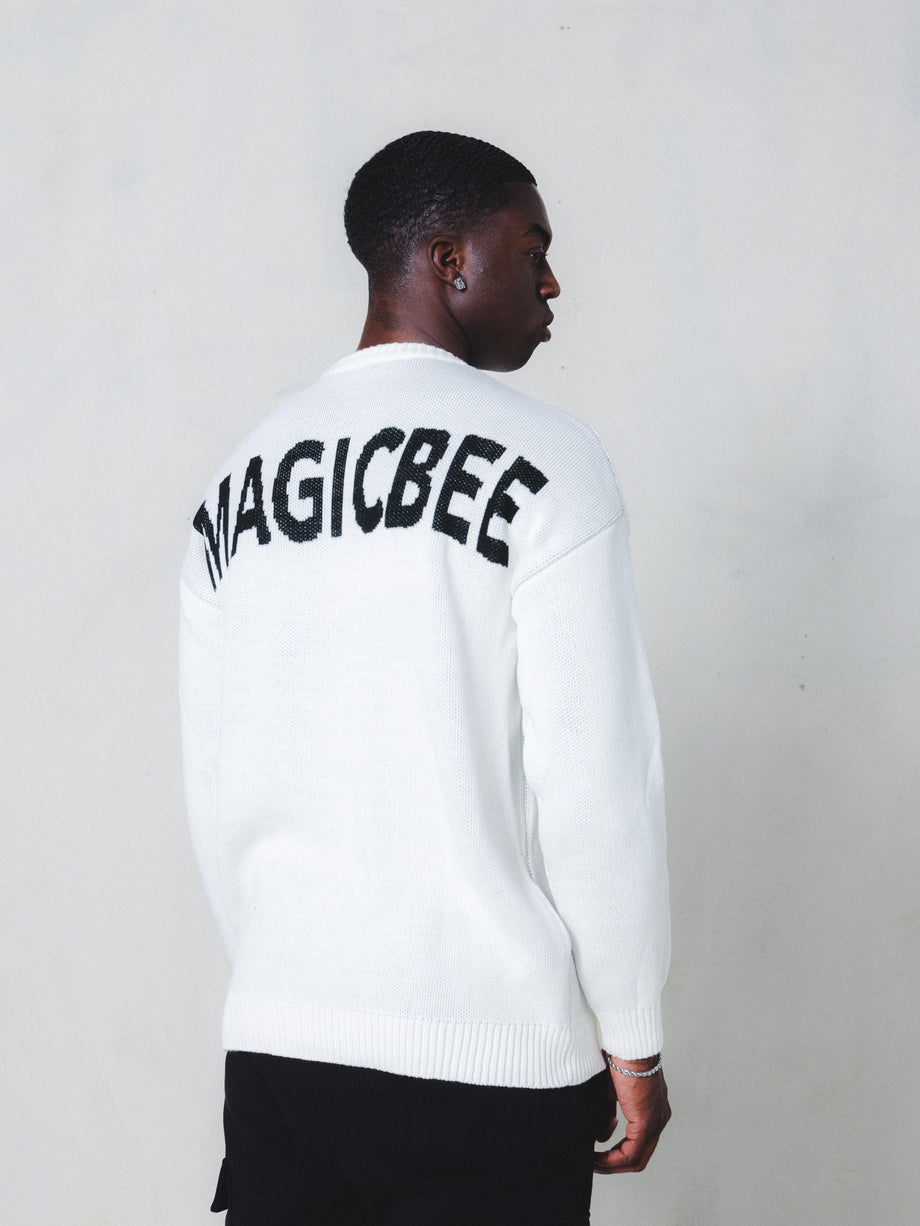 MagicBee Unisex Knit Sweater Logo - Off White (Limited Edition)